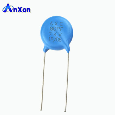 Китай Керамический конденсатор диска Condensateur 20KV 80PF SL высоковольтного диска керамический голубой поставщик